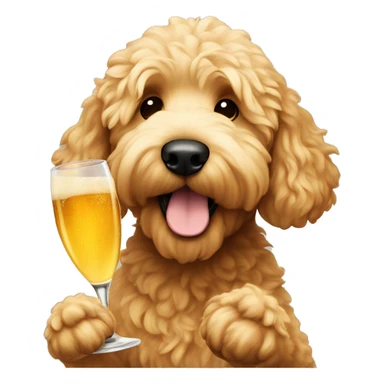 golden doodle toasting sticker
