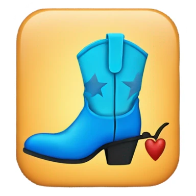 Blue Cowboy boot and a checkmark on top sticker