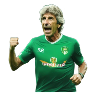 Hiperrealist Manuel pellegrini celebration goal with betis tshirt sticker