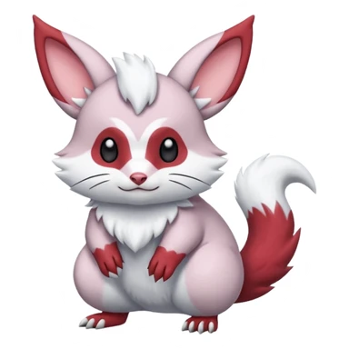  flurry fuzzy Absol-Minccino-Furret-Zangoose-Chinchilla-fusion-animal-Fakémon-hybrid-creature  sticker