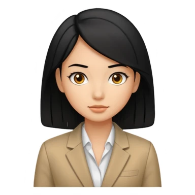 Salon owner a girl with blazer in black hair sticker