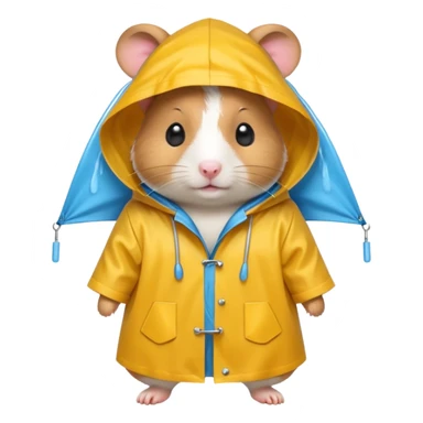 hamster wearing a raincoat sticker