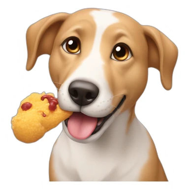 the dog licks itself after eating food sticker