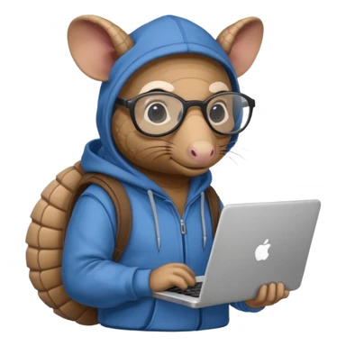 armadillo hacker mascot for my cli app  sticker