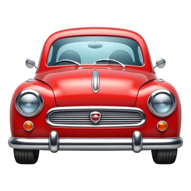 red small retro car front sticker