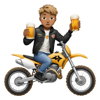 Juice wrld on a dirtbike with a beer sticker