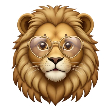 Lion with heart-shaped Glases  sticker