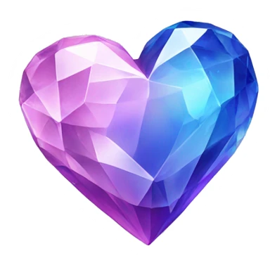 One pink, purple and blue crystal heart  sticker