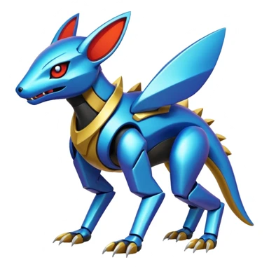  exotic modern cyber-Protogen-Fakémon-Pokémon-Vernid-creature sticker