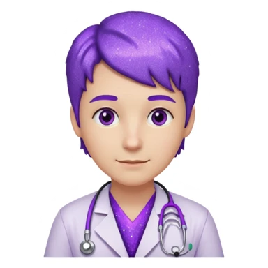 glitter purple doctor sticker