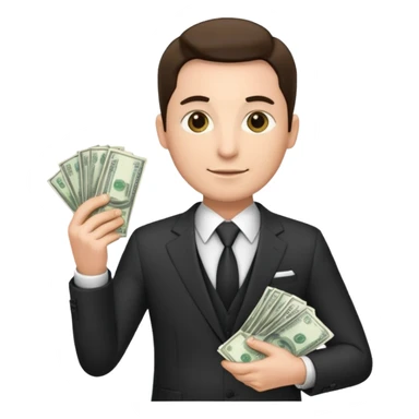 public official/politician/bureaucrat holding money sticker