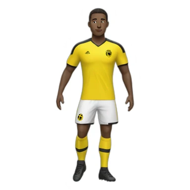 Joueur de foot avec maillot jaune et noir sticker