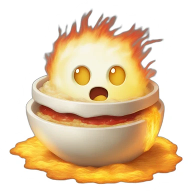 calcifer from howl's moving castle eat scrambled eggs sticker