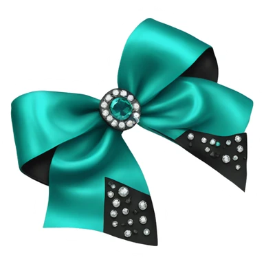 teal and black bow with rhinestones sticker
