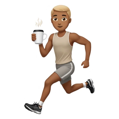 Morning Coffee Runner black man  sticker