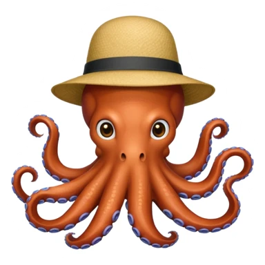 Octopus with a hat sticker