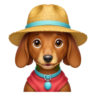 Weiner dog in summer sticker