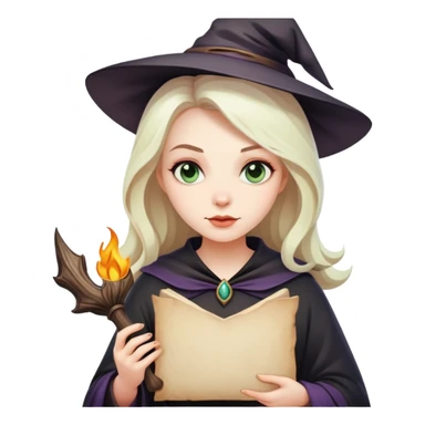 Witch holding a piece of paper  sticker