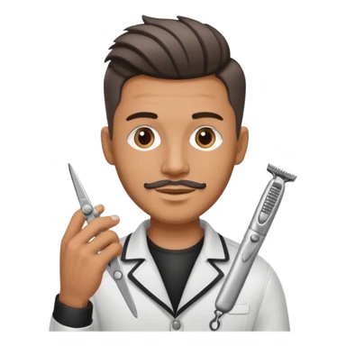 Barber man holding a pair of clippers sticker