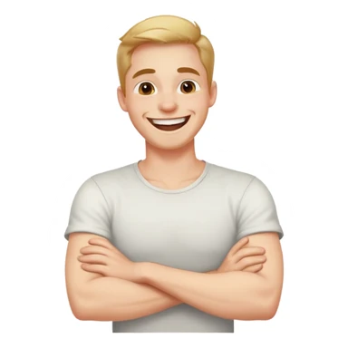 arms crossed neck laughing guy sticker