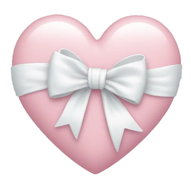 Pastel pink heart with white bow sticker