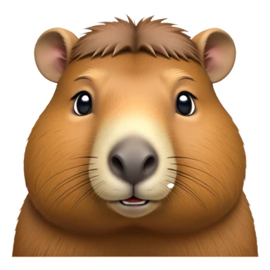cinematic-noble-capybara-portrait-emoji,-poised-and-serene,-with-a-robust,-rounded-build-covered-in-soft,-earthy-fur-and-gentle,-wise-eyes,-simplified-yet-sharp-and-sophisticated-features,-highly-detailed,-glowing-with-a-warm,-natural-glow -simplified-yet-realistic head tilted confidently staring at the camera in a comical way sticker