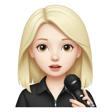 girl doing asmr with mic sticker