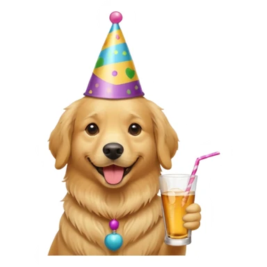 golden retriever partying drinking alcohol  sticker