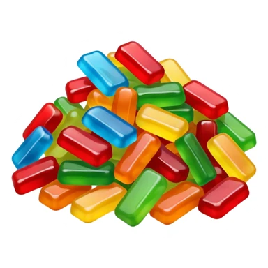pile of assorted gummy candies, minimal, simple, clear sticker