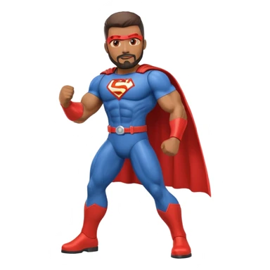 Latino HVAC repairman with goatee beard superhero action figure sticker