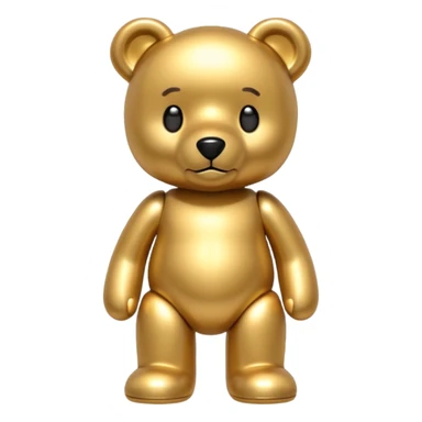 gold metal tedy bear sticker
