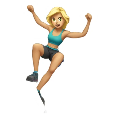 blonde woman rock climbing sticker