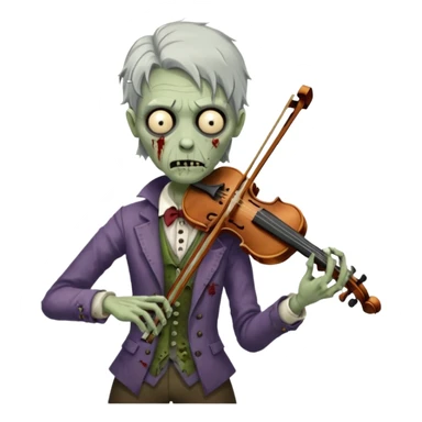 Zombie violinist – crooked bow, screechy notes, hunched over violin. sticker