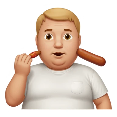 Fat white guy sucking in a sausage  sticker