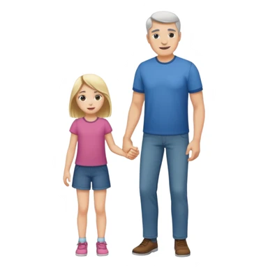 father and daughter playing full body sticker