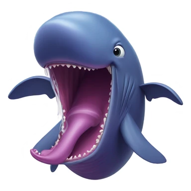 purple sperm whale with open mouth sticker