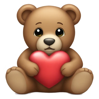 teddy bear holding a heart  sticker