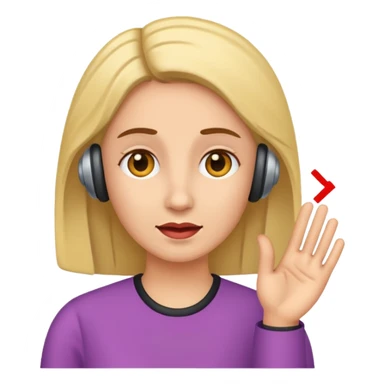 woman with hearing impairment sticker