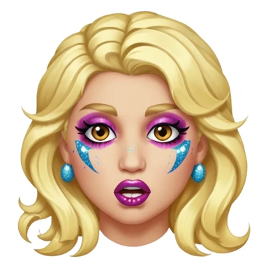 kesha with glitter making a snarling lip curl face sticker