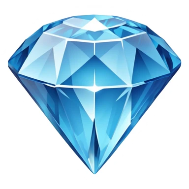 blue diamond gem broken cleanly in half with crystal fracture pattern sticker