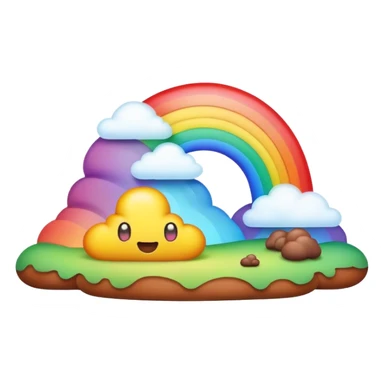 rainbow poop emoji dreamy landscape  sticker