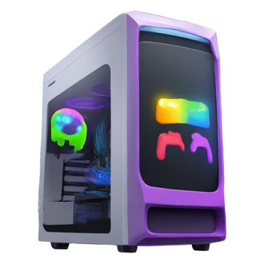 Gaming pc with cool rgb sticker