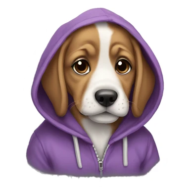 puppy wearing a hoodie sticker