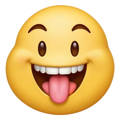 Emoji smiling with tongue slightly out on the corner of the mouth sticker