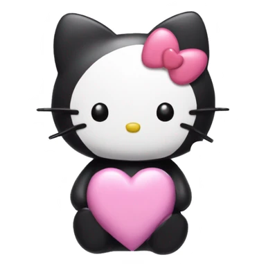 Kuromi hello kitty happy with hearts sticker
