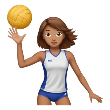 Stella playing volleyball brown hair  sticker