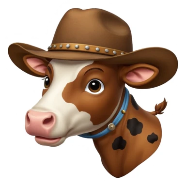 cow wearing a cowboy hat sticker