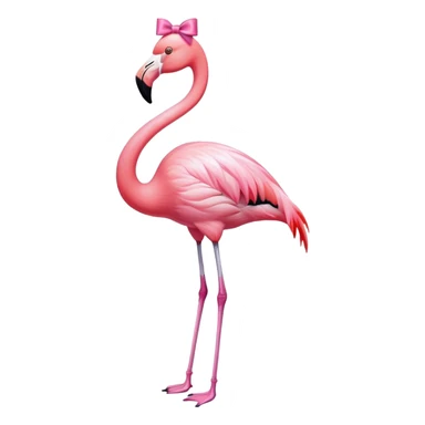 Flamingo with a bow sticker
