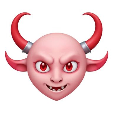 a plain pink heart with demon horns on it sticker