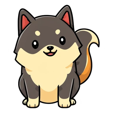 Black Shiba Inu dog pooping sticker